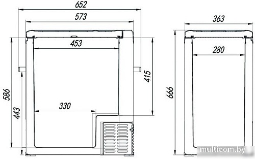 Компрессорный автохолодильник Alpicool C75 без внешней батареи