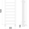Полотенцесушитель TERMINUS Контур П9 300x1000 (хром)