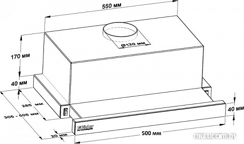 Кухонная вытяжка Backer TH50B-2M80-BG