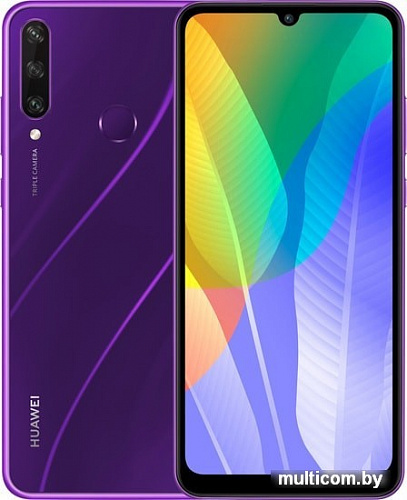 Смартфон Huawei Y6p MED-LX9N 3GB/64GB (мерцающий фиолетовый)