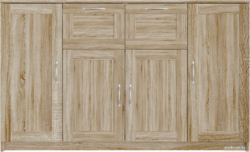 Тумба Mio Tesoro Сириус 4 двери и 2 ящика 156x95 2.02.03.300.3 (дуб сонома)