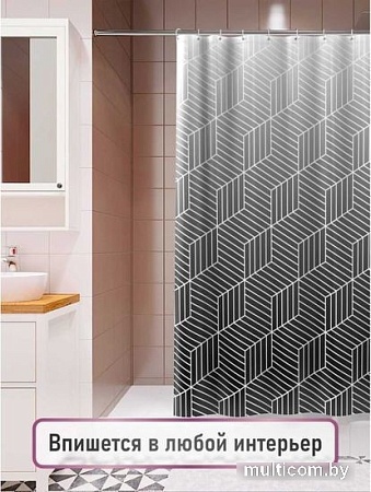 Шторка-занавеска для ванны Fora Delicate Black FOR-PH-DLB