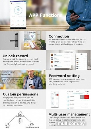 Дверной замок для умного дома Volibel Tuya Wifi Smart Front Door Lock