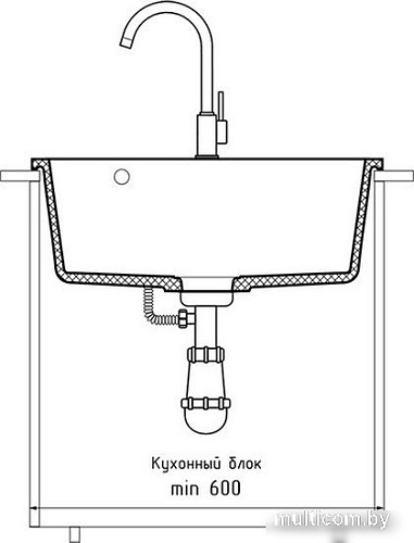 Кухонная мойка GranFest QUARZ GF-UR-658 (серый)