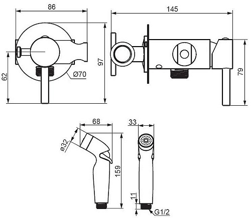 Гигиенический душ Damixa Option 211000300 (черный)