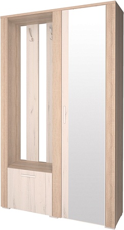 Стенка Интерлиния Коламбия КЛ-14 (левый, дуб сонома/дуб белый)