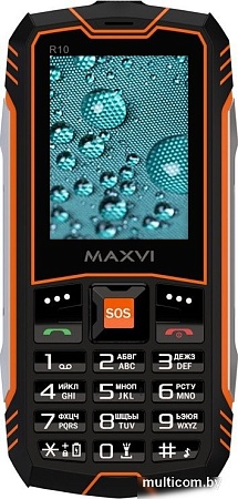 Телефон Maxvi R10 (черный/оранжевый)