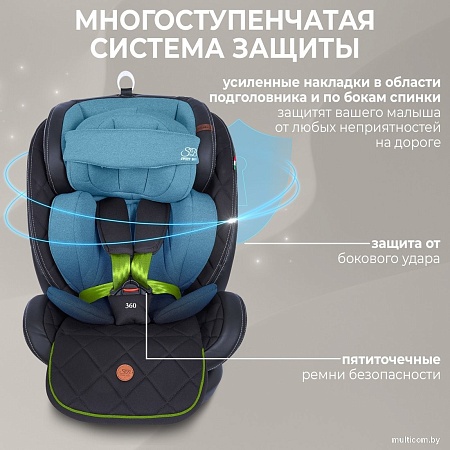Детское автокресло Sweet Baby Suburban 360 Isofix 0-36 (черный/зеленый)