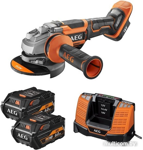 Угловая шлифмашина AEG Powertools BEWS 18-125BLPX-602C 4935464422 (с 2-мя АКБ, кейс)