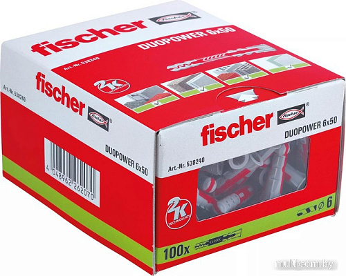 Дюбель универсальный Fischer DuoPower 6 x 50 538240 (100 шт)