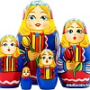 Развивающая игра Брестская Матрешка С тюльпанами в народном голландском костюме (набор 5 шт)