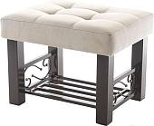 Банкетка AMC Lux 5 с полкой ткань коричневый/бежевый/коричневый 5.2Б60232