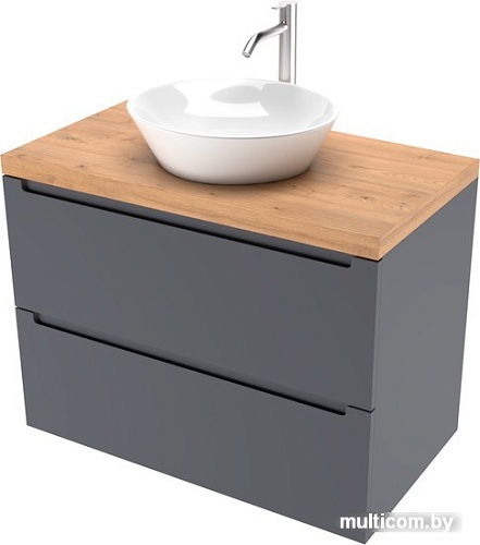 ЗОВ Тумба под умывальник со столешницей Эридан 80 (графит мат/туя)