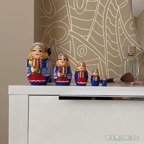 Развивающая игра Брестская Матрешка С тюльпанами в народном голландском костюме (набор 5 шт)