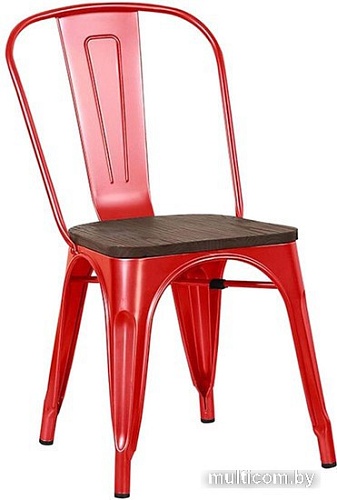 Стул Stool Group Tolix Wood YD-H440B-W LG-03 (красный глянцевый/темное дерево)