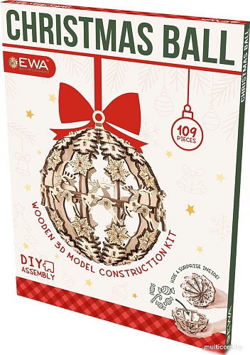 Сборная модель Eco-Wood-Art Новогодний шар