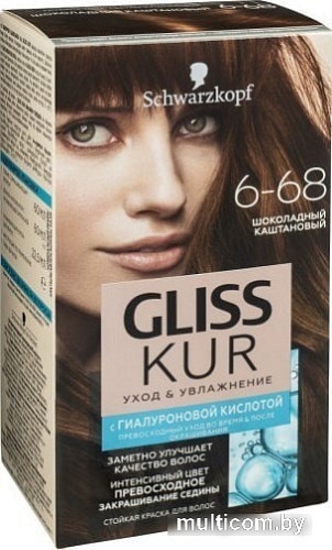 Крем-краска для волос Gliss Kur Уход и увлажнение 6-68 шоколадный каштановый