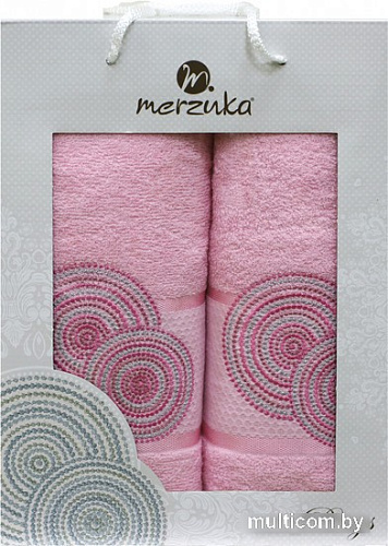 Набор полотенец Merzuka 50x90/70х140 11040 (2 шт, розовый)