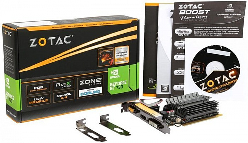 Видеокарта ZOTAC GeForce GT 730 2GB DDR3 Zone Edition ZT-71113-20L