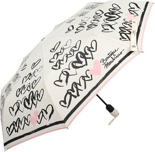 Складной зонт Moschino 7923-OCI Hearts Cream