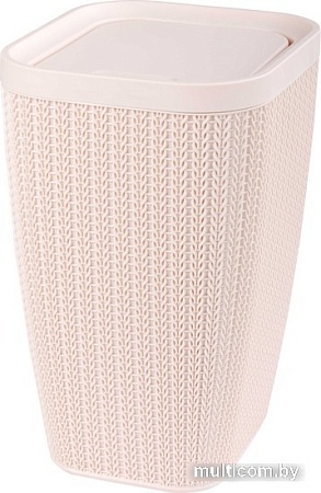 Мусорное ведро Альтернатива Вязаное плетение М7489 10 л (бежевый)