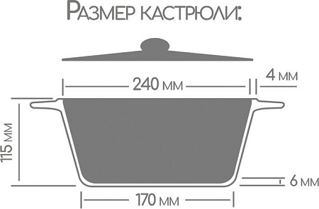 Кастрюля Горница Гранит к2433аг