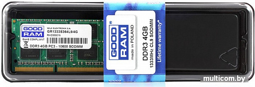 Оперативная память GOODRAM 8GB DDR3 SO-DIMM PC3-12800 (GR1600S3V64L11/8G)