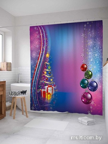 Шторка-занавеска для ванны JoyArty Сказочное Рождество sc_37077