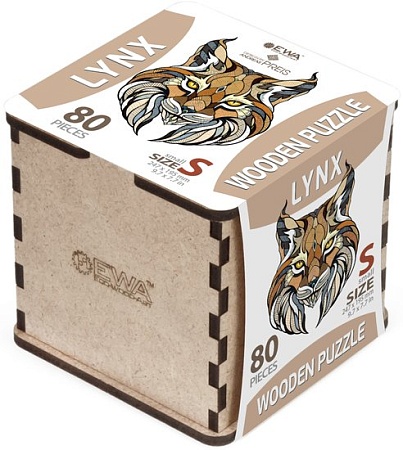 Пазл Eco-Wood-Art Рысь S в деревянной упаковке (80 эл)