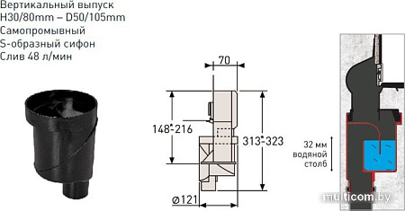 Трап/канал Berges Wasserhaus Wall 1000 090057 (матовый хром)