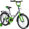 Детский велосипед Novatrack Vector 18 (серебристый/зеленый, 2019)