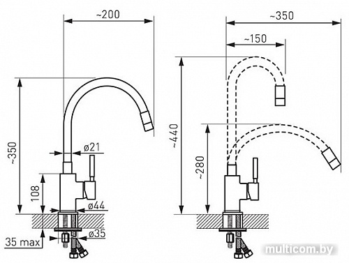Смеситель Ferro Zumba BZA4W-12