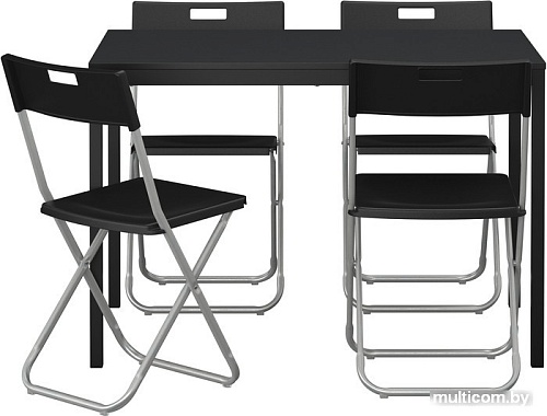 Комплект столовой мебели Ikea Тэрендо/Гунде (черный) [890.106.99]