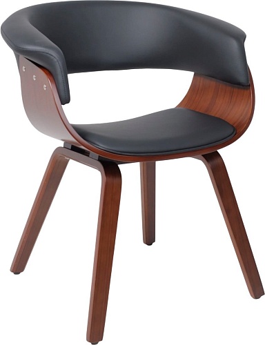 Стул с подлокотниками AksHome Mody (экокожа, черный/орех)