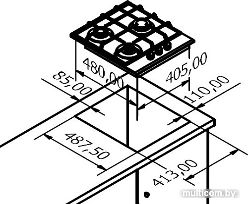 Варочная панель Monsher MHG 43 BG