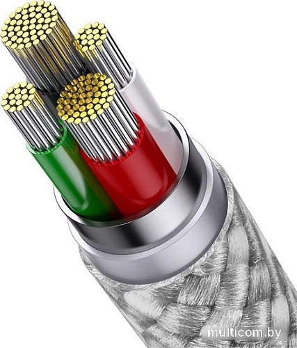 Кабель Baseus One-For-Three Fast Charging Data Cable 3.5A USB Type-A - USB Type-C/microUSB/Lightning (0.5 м, белый)