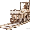 Сборная модель Eco-Wood-Art Локомотив с резиномотором