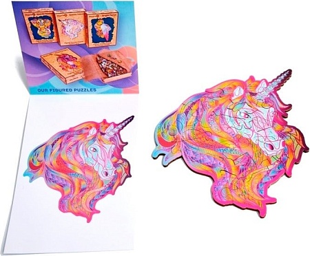 Пазл Wood Trick Единорог. Голубое Пламя