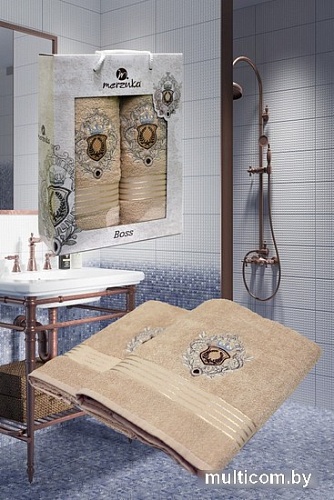 Набор полотенец Merzuka 50x90/70х140 9807 (2 шт, 2 шт, бежевый)