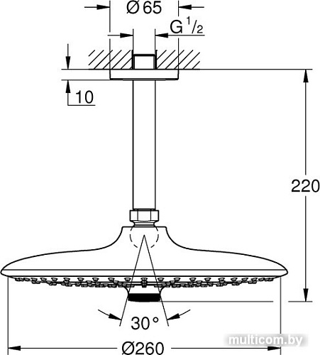 Верхний душ Grohe Euphoria 260 26460000