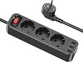 Сетевой фильтр Hoco NS2 (черный)