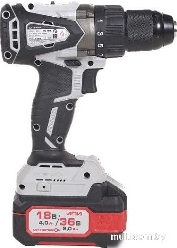 Дрель-шуруповерт Интерскол ДА-13/36В 90 861.2.2.70 (с 2-мя АКБ, кейс)