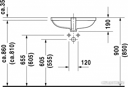 Умывальник Duravit D-Code 58x45.5 [0338560000]