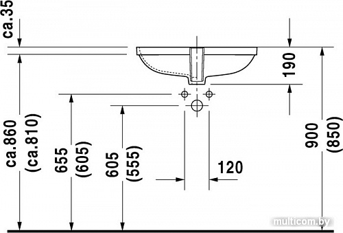 Умывальник Duravit D-Code 58x45.5 [0338560000]