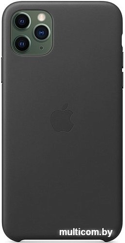 Чехол Apple Leather Case для iPhone 11 Pro Max (черный)