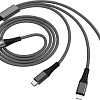 Кабель TFN TFN-C-3IN1-USBC-GR USB Type-A - USB Type-C/Lightning/microUSB (1.2 м, белый)