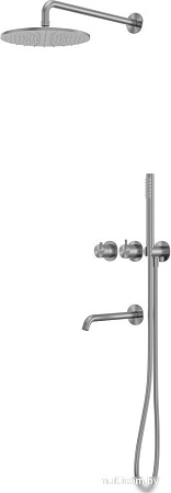Душевая система Abber Wasser Kreis 316 AF8150BGG (оружейная сталь брашированная)