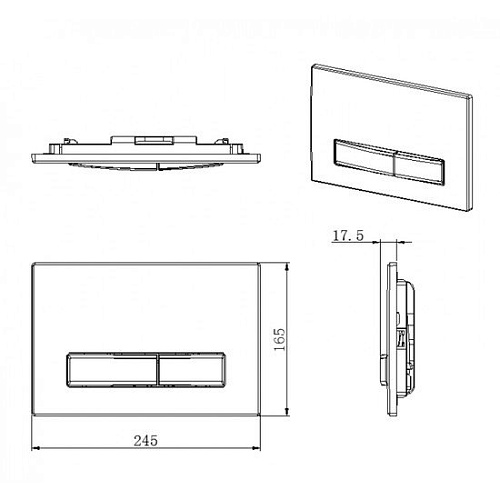 Панель смыва Burke Тип 09 109.BH.1 (матовый черный/хром глянцевый)