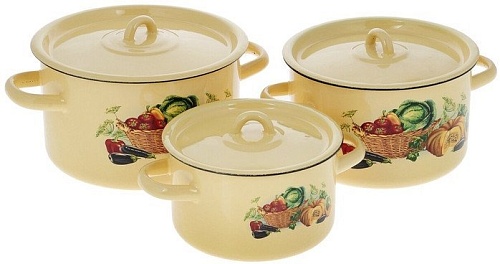 Набор кастрюль СтальЭмаль Урожай 1с33