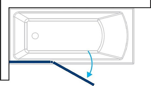 Стеклянная шторка для ванны Koller Pool Waterfall Line QP95 (левый/хром Clear)